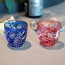[SAKE CUP] PAIR OF SAKE CUPS SEIBO (STARRY SKY) | EDO KIRIKO | KAGAMI CRYSTAL