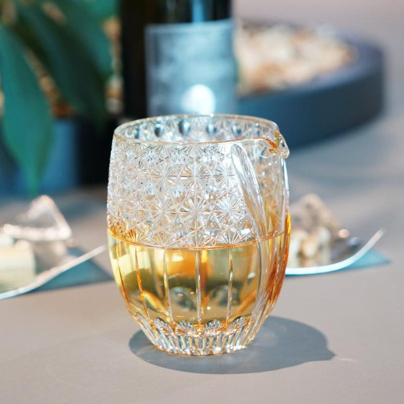 [清酒瓶]甦醒（耀眼的風）由君尼·納比納尼碩士傳統工藝品| kagami水晶| edo cut glass