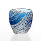 [SAKE CUP] SAKE CUP FISH SCALES STRIP BLUE | EDO KIRIKO | KAGAMI CRYSTAL
