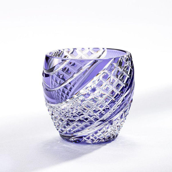 [清酒杯]魚秤紫色| Kagami Crystal |江戶切割玻璃