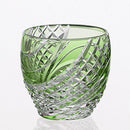 [清酒杯]魚秤綠色|江戶|卡加米水晶