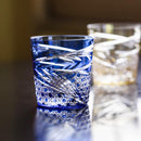 [Rocks Glass] Mai (สีน้ำเงิน) | Edo Kiriko | คากามิคริสตัล