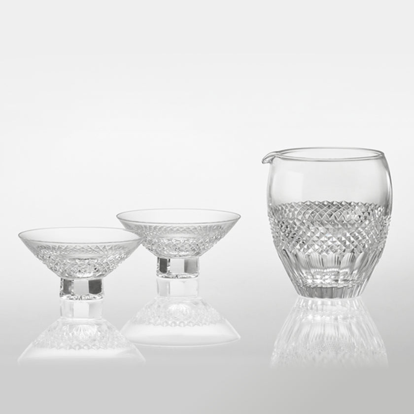 [SAKE BOTTLE] SAKE SET FISH SCALES | EDO KIRIKO | KAGAMI CRYSTAL ｜Made ...