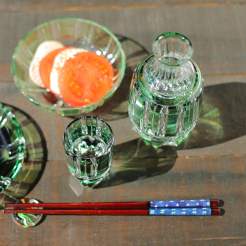 [Sake Bottle] Sake 세트 대나무 줄기 시리즈 | 에도 컷 유리 | 카가미 크리스탈