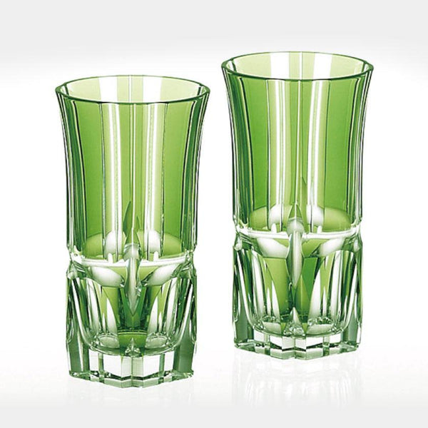 [แก้ว] คู่ของแว่นตาบาง ๆ ชุดไม้ไผ่ไม้ไผ่ | Edo Kiriko | คากามิคริสตัล