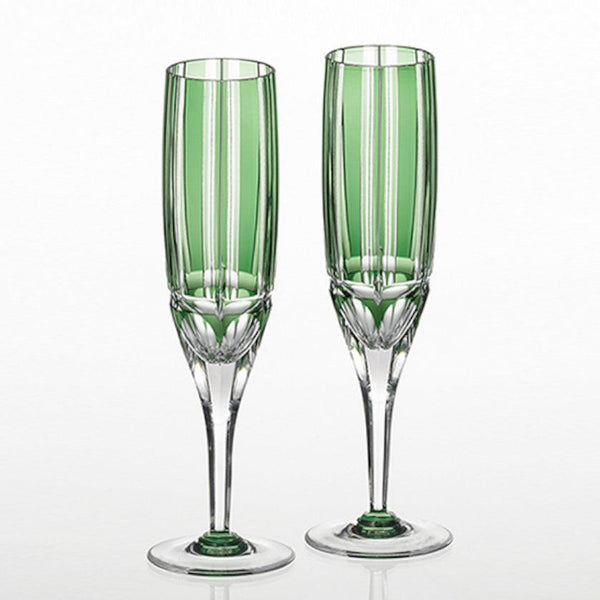 [แก้ว] คู่ของแว่นตาแชมเปญไม้ไผ่ไม้ไผ่ Edo Kiriko | คากามิคริสตัล