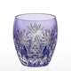 [ROCKS GLASS] WHISKEY GLASS BAMBOO FENCE & STAR (PURPLE) | EDO KIRIKO | KAGAMI CRYSTAL