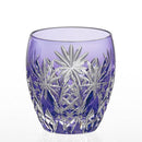 [ROCKS GLASS] WHISKEY GLASS BAMBOO FENCE & STAR (PURPLE) | EDO KIRIKO | KAGAMI CRYSTAL