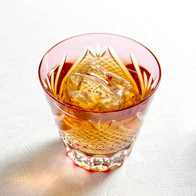 [Sake Cup] Fuji (สีแดง) | Edo Kiriko | คากามิคริสตัล