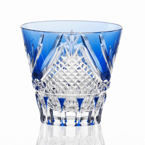 [Sake Cup] Fuji (สีน้ำเงิน) | Edo Kiriko | คากามิคริสตัล