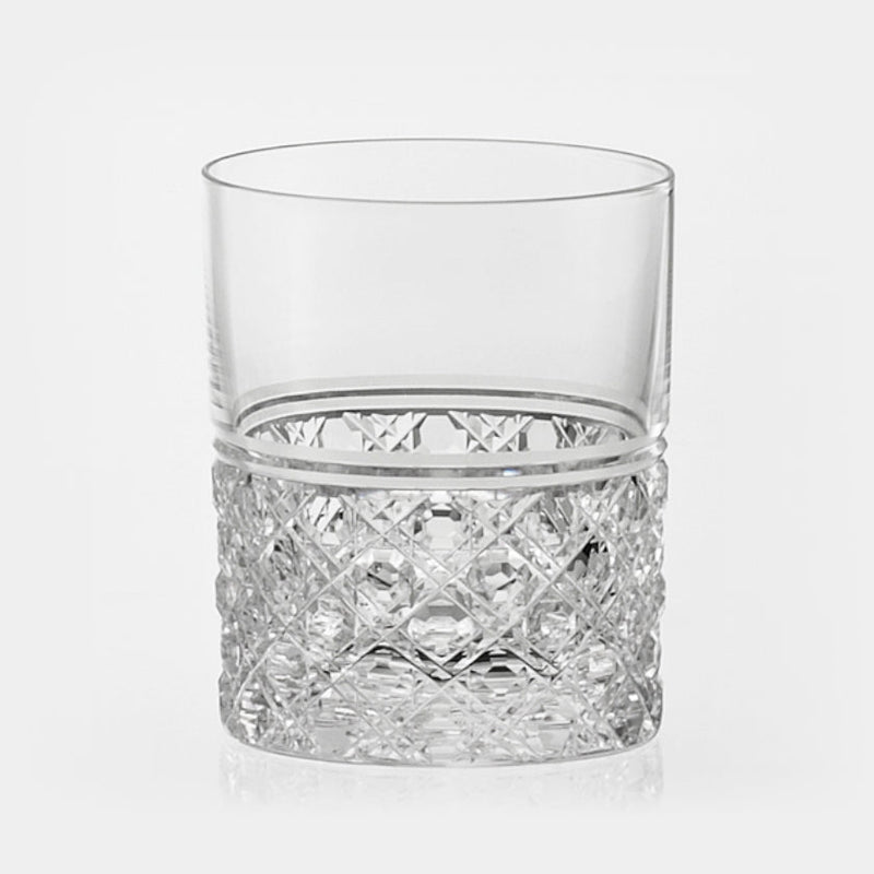 [ROCKS GLASS] WHISKEY GLASS OCTAGONAL BASKET WEAVE | EDO KIRIKO | KAGAMI CRYSTAL