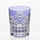 [ROCKS GLASS] WHISKEY GLASS DRAPE & TETRAGONAL BASKET WEAVE (PURPLE) | EDO KIRIKO | KAGAMI CRYSTAL