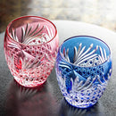 [ROCKS GLASS] PAIR OF WHISKY GLASSES ROKKAKU (DEER ANTLERS) | EDO KIRIKO | KAGAMI CRYSTAL