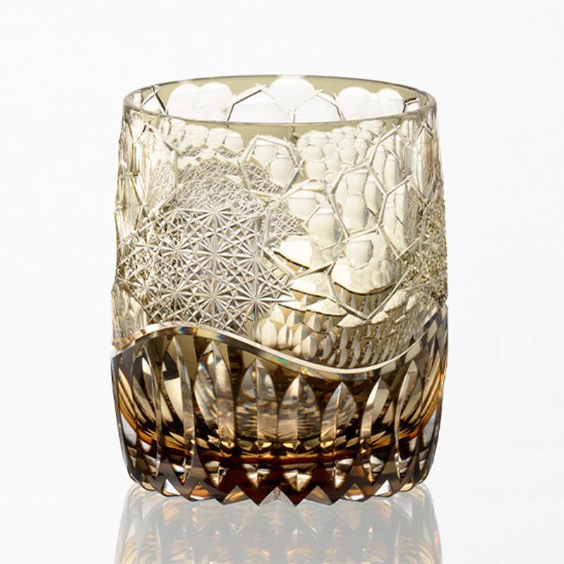 [แก้วร็อค] แก้ววิสกี้ Kasaneirome Hyoukou โดย Tomokazu Noguchi Master of Crafts ดั้งเดิม | Edo Kiriko | คากามิคริสตัล