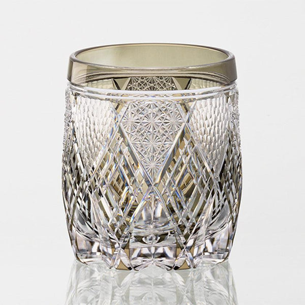 [ROCK GLASS] WHISKEY GLASS SHIGEBISHI BY JUNICHI NABETANI MASTER OF TRADITIONAL CRAFTS | EDO KIRIKO | KAGAMI CRYSTAL