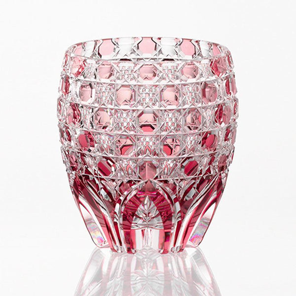 [ROCK GLASS] WHISKEY GLASS SAIKA BY JUNICHI NABETANI MASTER OF TRADITIONAL CRAFTS | EDO KIRIKO | KAGAMI CRYSTAL