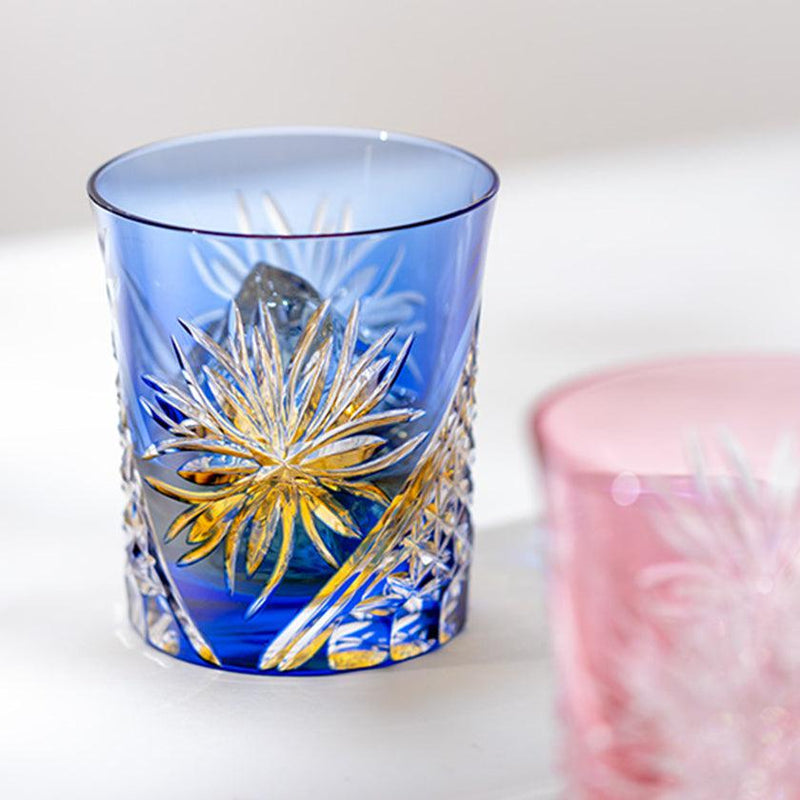[Rock Glass] คู่ของแว่นตาวิสกี้ Edo Chrysanthemum | Edo Kiriko | คากามิคริสตัล