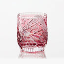 [ROCK GLASS] PAIR OF WHISKEY GLASSES SAKURA NAGARE | EDO KIRIKO | KAGAMI CRYSTAL