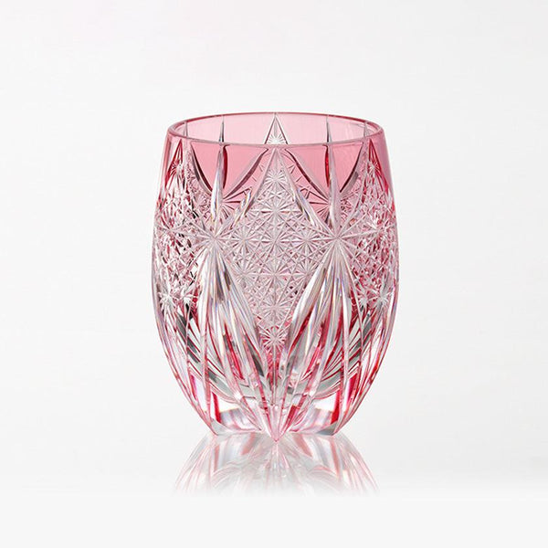[ROCK GLASS] WHISKEY GLASS SUBARU (RED) BY TATSUYA NEMOTO MASTER OF TRADITIONAL CRAFTS | EDO KIRIKO | KAGAMI CRYSTAL
