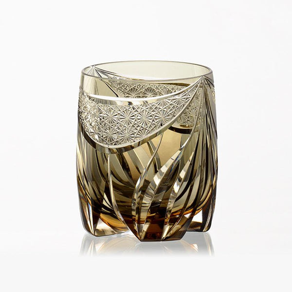 [Rock Glass] Whisky Glass Tora-No-Mai โดย Tatsuya Nemoto Master of Crafts ดั้งเดิม | Edo Kiriko | คากามิคริสตัล