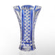 [VASE] BAMBOO LEAVES & OCTAGONAL BASKET WEAVE BLUE | EDO KIRIKO | KAGAMI CRYSTAL
