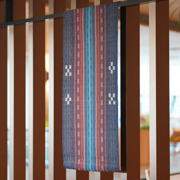 [Tapestry] Hichigara (Navy) | Azamiya | Yaeyama Minsaa (สิ่งทอ)