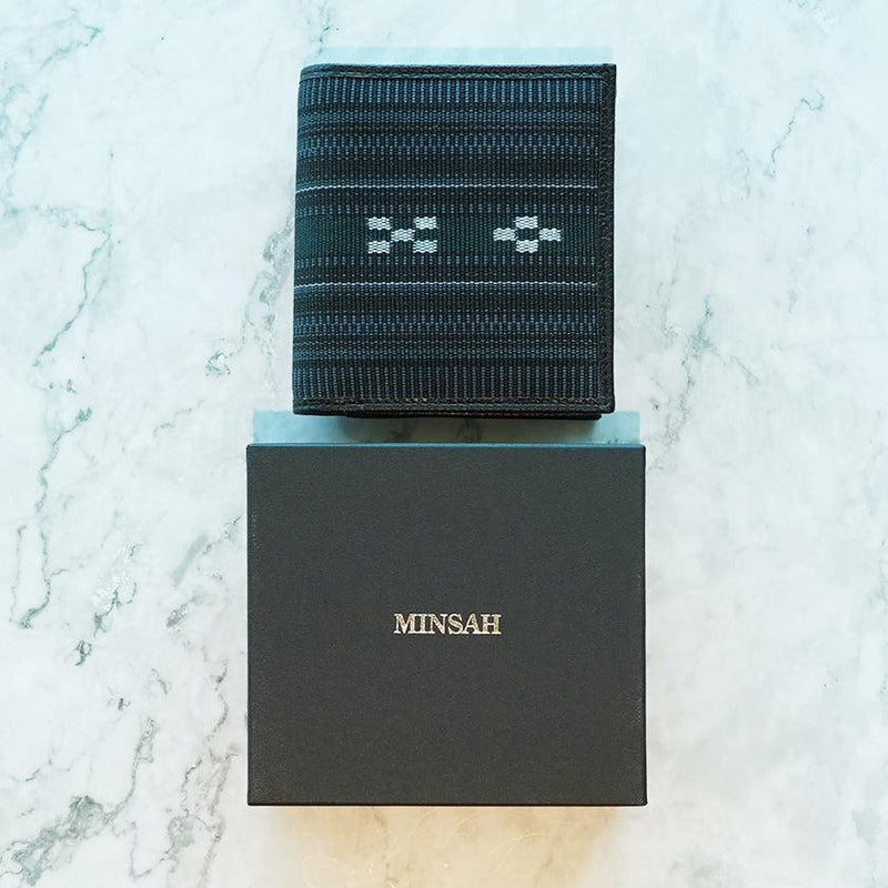 [WALLET] FOLDED WALLET YASSAMI (BLACK) | YAEYAMA MINSAH (TEXTILES) | AZAMIYA