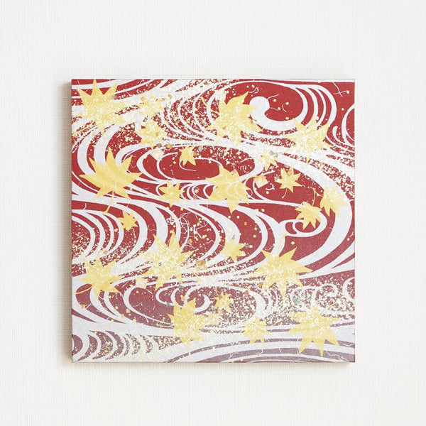 [Artpanel] 가을 타츠 타 가와 (강과 단풍) 레드 L | Ippinshu | 금색과 은색 장식 작품