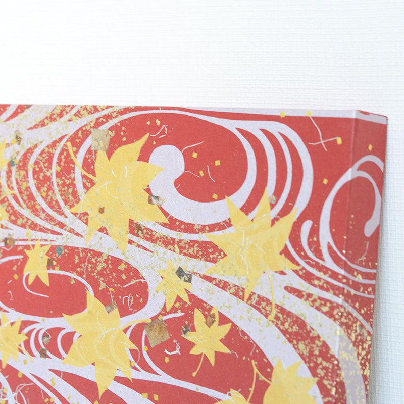[Artpanel] Autumn Tatsuta-Gawa (แม่น้ำและเมเปิ้ล) สีแดง L | งานตกแต่งทองคำและเงิน Ippinshu