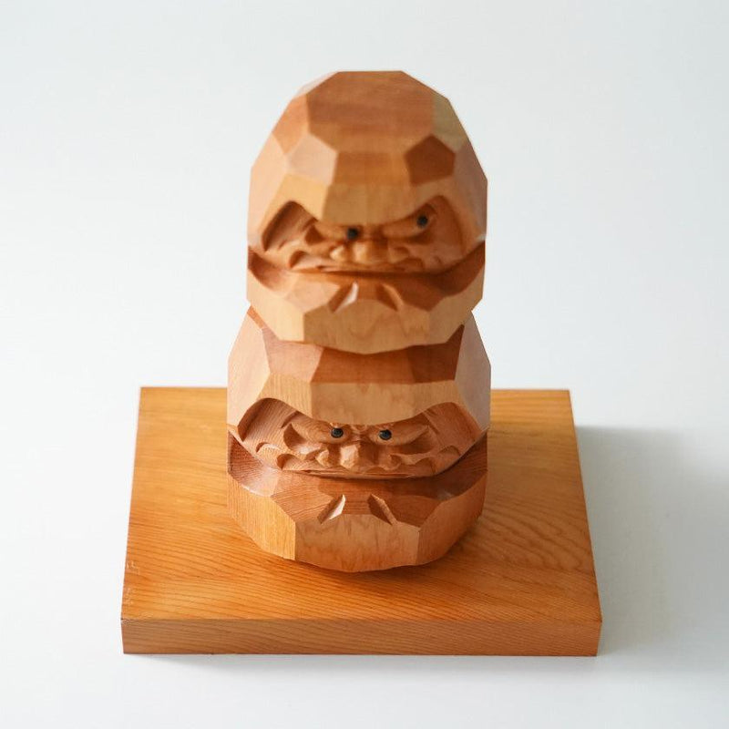 [daruma (doll)] 쌓인 Daruma | Hiroshi Washizuka | ichii itto bori (나무 조각)