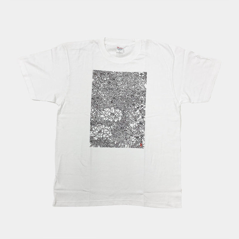 [티셔츠] 꽃 흰색 (한 가지 크기에 맞는) | 카가 유젠 | J. 플라보 * 히로 루키 키 쿠타
