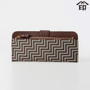 [WALLET] CHEVRON 7604 | KOUSHU INDEN (LACQUERED DEERSKIN CRAFTS)| INDEN-YA