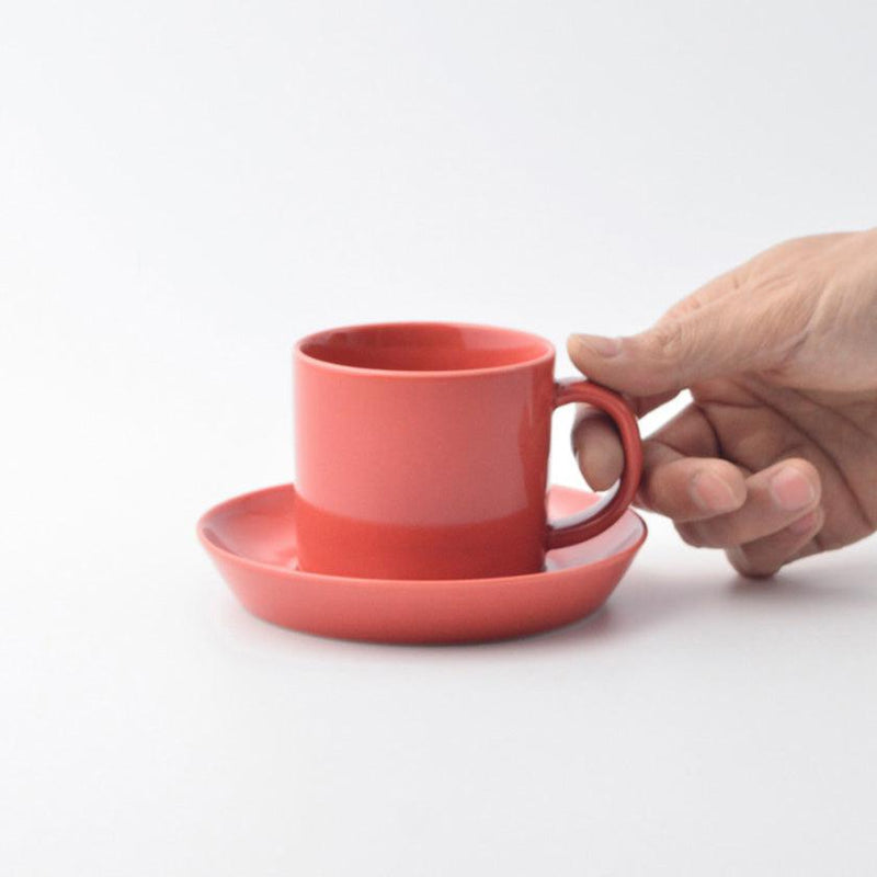 [MUG (CUP)] COMMON COFFEE CUP & SAUCER (RED) | HASAMI WARES| SAIKAI TOKI