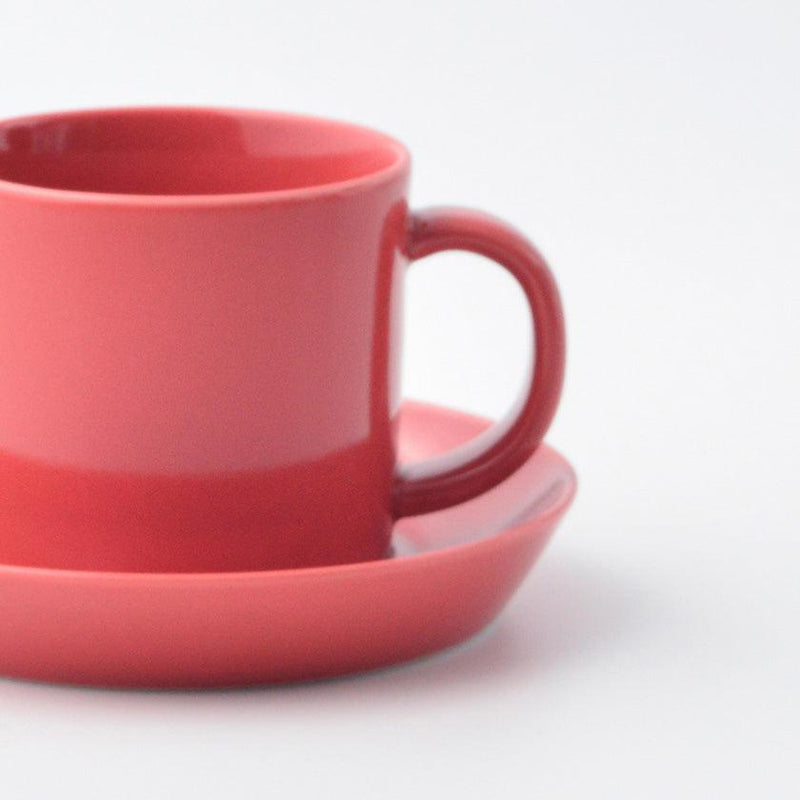 [MUG (CUP)] COMMON COFFEE CUP & SAUCER (RED) | HASAMI WARES| SAIKAI TOKI