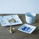 [DISHES] HANKO SQUARE PLATE YUKIHANA SET OF 5 | HASAMI WARES| SAIKAI TOKI