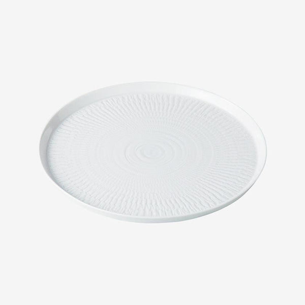 [큰 접시 (플래터)] 조각 <white porcerin> 둥근 플레이트 플래너 패턴 (L) | 하사미 상품