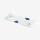 [DISH SETS] TWO-COLOR ROUND PATTERN LONG RECTANGULAR DISH SET OF 3 (BLUE) | HASAMI WARES| SAIKAI TOKI