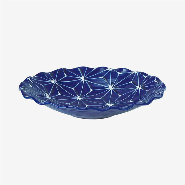 [큰 접시 (플래터)] Asanoha Lapis Lazuli Wave | Hasami Wares | 사이카이 토키