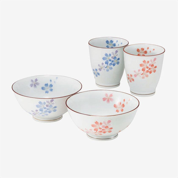 [접시 세트] 사쿠라 사쿠라 (한 쌍의 그릇 및 찻잔) | Hasami Wares | 사이카이 토키