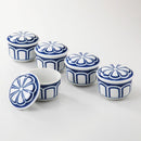 [DISH SETS] CHRYSANTHEMUM STEAMER BOWL SET OF 5 | HASAMI WARES| SAIKAI TOKI