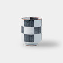 [TEA CUP SETS] GRAY CHECKERED PATTERN SET OF 3 (LL) | HASAMI WARES| SAIKAI TOKI