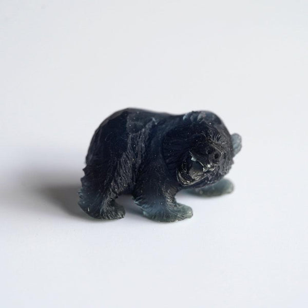 [입상] 싱크 톱 으르렁 거리는 곰 (검은 색) | Ainu 공예품