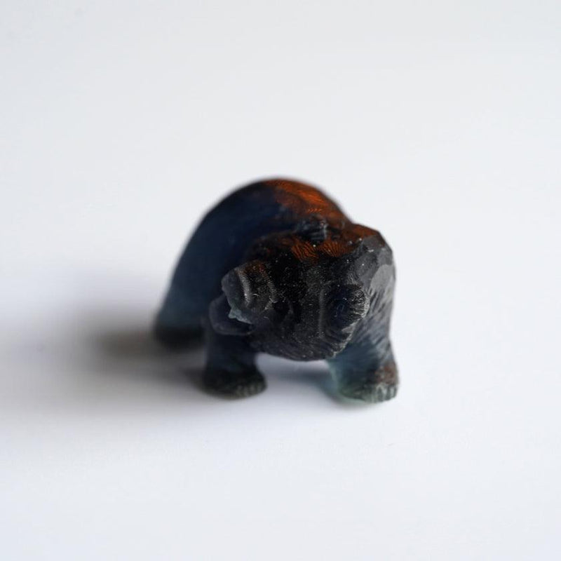 [입상] 싱크 톱 으르렁 거리는 곰 (검은 색) | Ainu 공예품