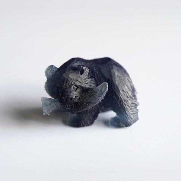 [小雕像] sandop鮭魚吃熊（黑色）| Ainu工藝