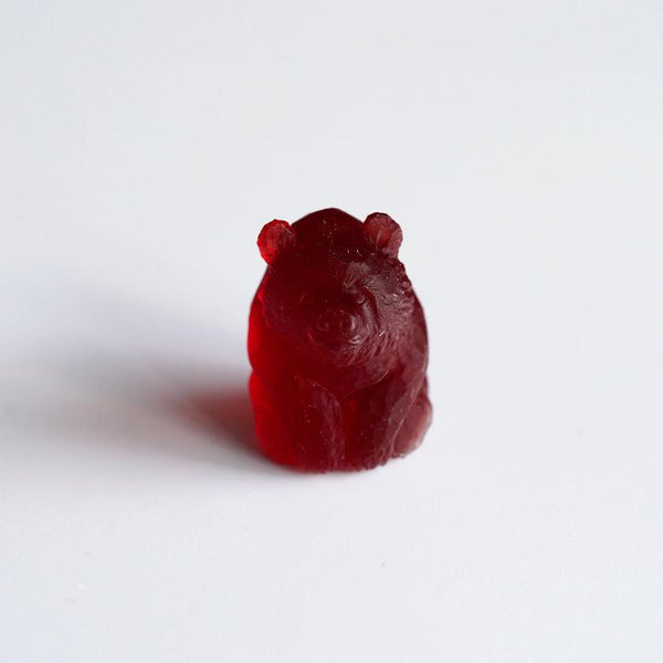 [입상] 싱크 코팅 곰 (빨간색) | Ainu 공예품