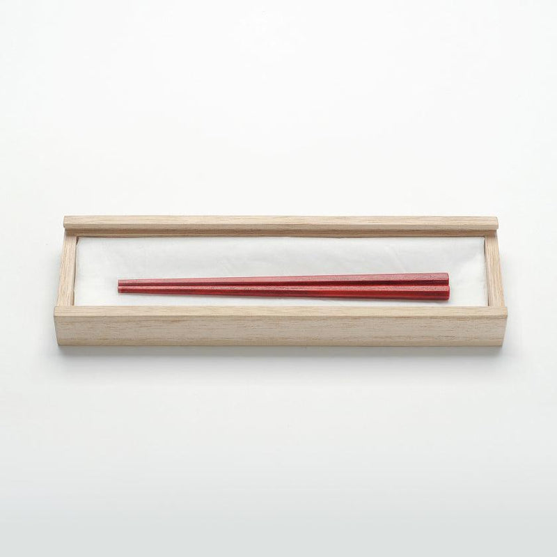 [CHOPSTICKS] CHOPSTICKS FOR THE FIRST TIME WITH PAULOWNIA BOX FROM ISHIKAWA (RED) | LACQUERE | AERU