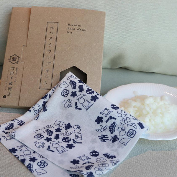 [Beeswax Wrap] Kyoto Komon White | 수제 키트 | Takeda Senzo 상점