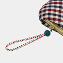 [錢包] Nishijin絲綢釦子錢包與kyo-kumihimo綁帶格子檢查（海軍）| Nishijin紡織品| Atelier Kyoto Nishijin