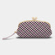 [Wallet] Nishijin Silk Clasp Wallet กับ Kyo-Kumihimo Strap Gingham Check (สีม่วง) | Nishijin Textiles | Atelier Kyoto Nishijin