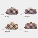 [錢包] Nishijin絲綢釦子錢包與kyo-kumihimo綁帶格子檢查（紫色）| Nishijin紡織品| Atelier Kyoto Nishijin